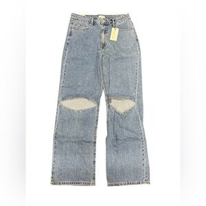Forever 21 blue denim with rhinestone Knee Jeans